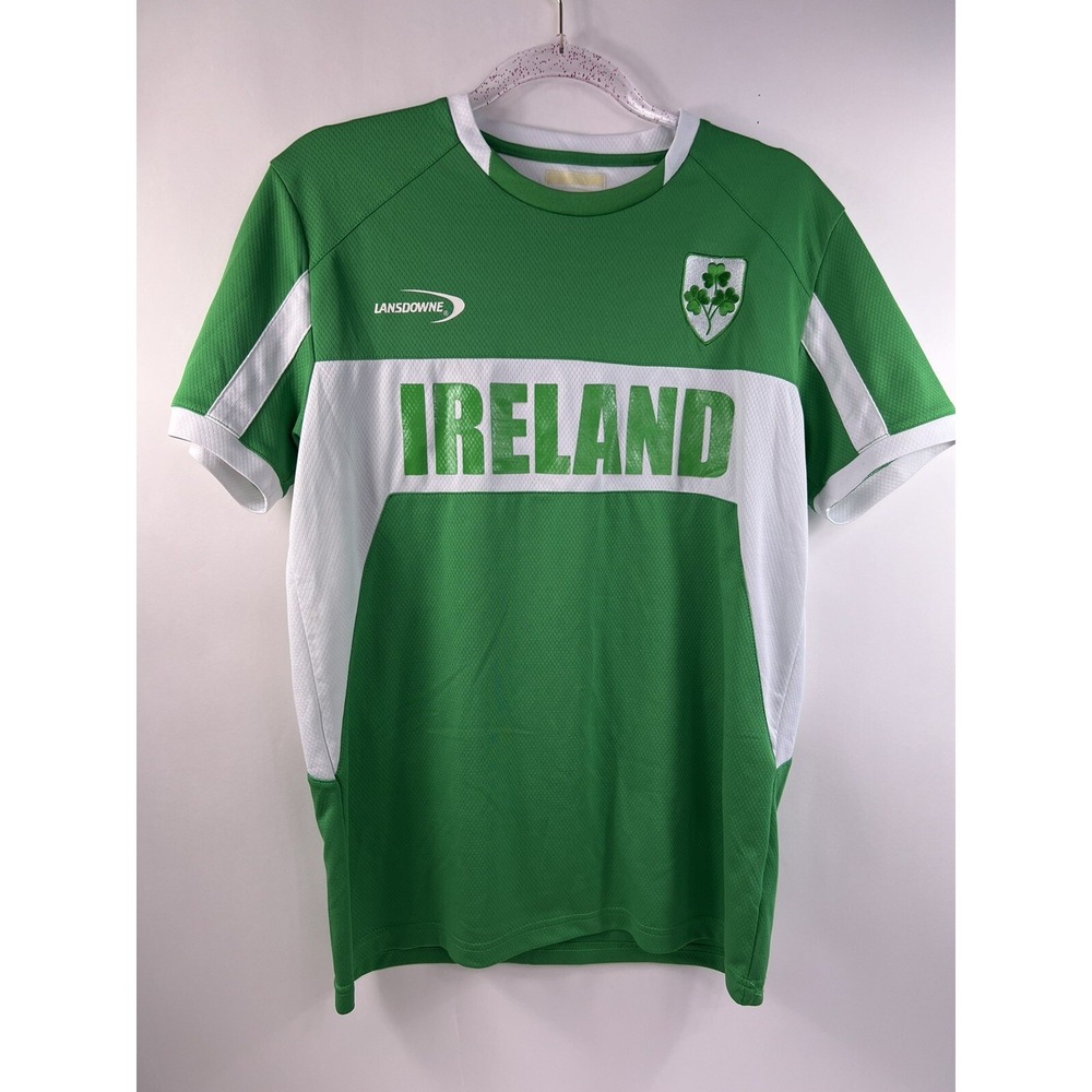 Landsdowne Ireland Rugby Shirt Men's Sz S Green Crew Neck‎ Shamrock Logo
